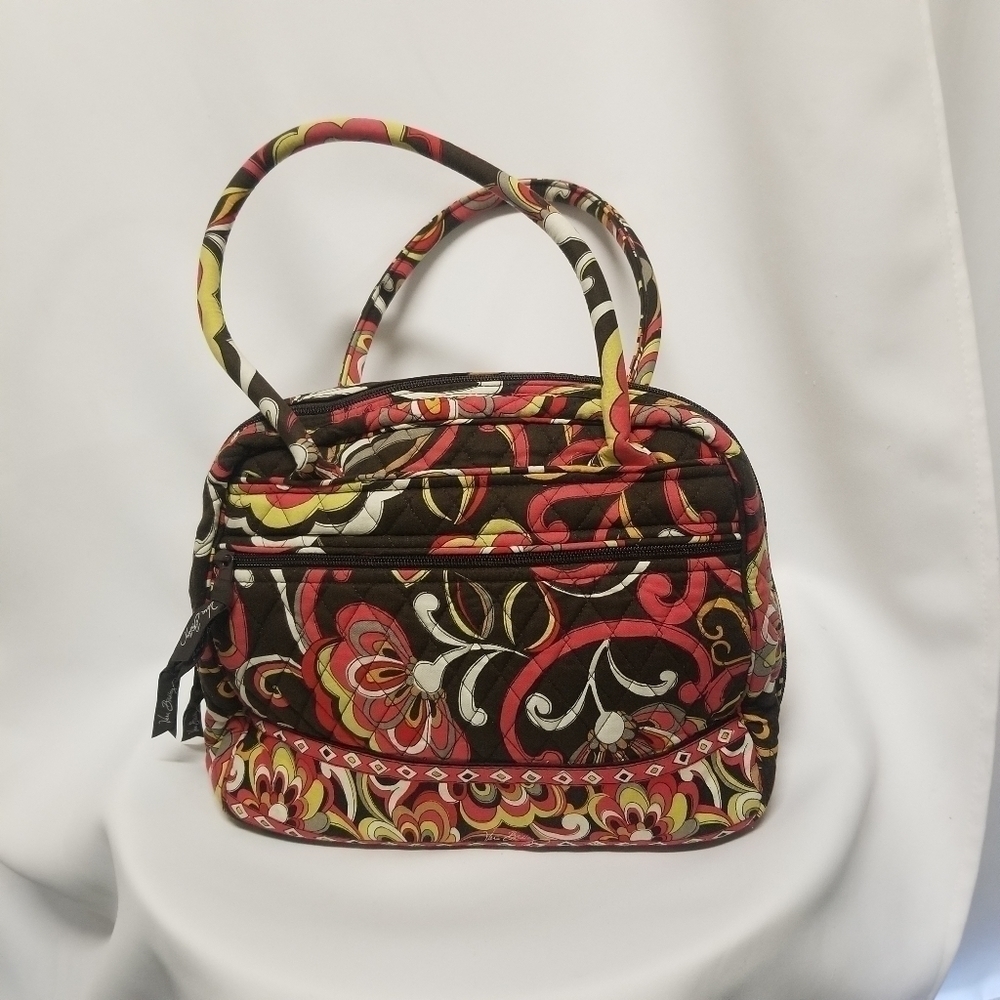 Vera Bradley Retired‎ Puccini Fall Brown Red Floral Paisley Fabric Shoulder Bag